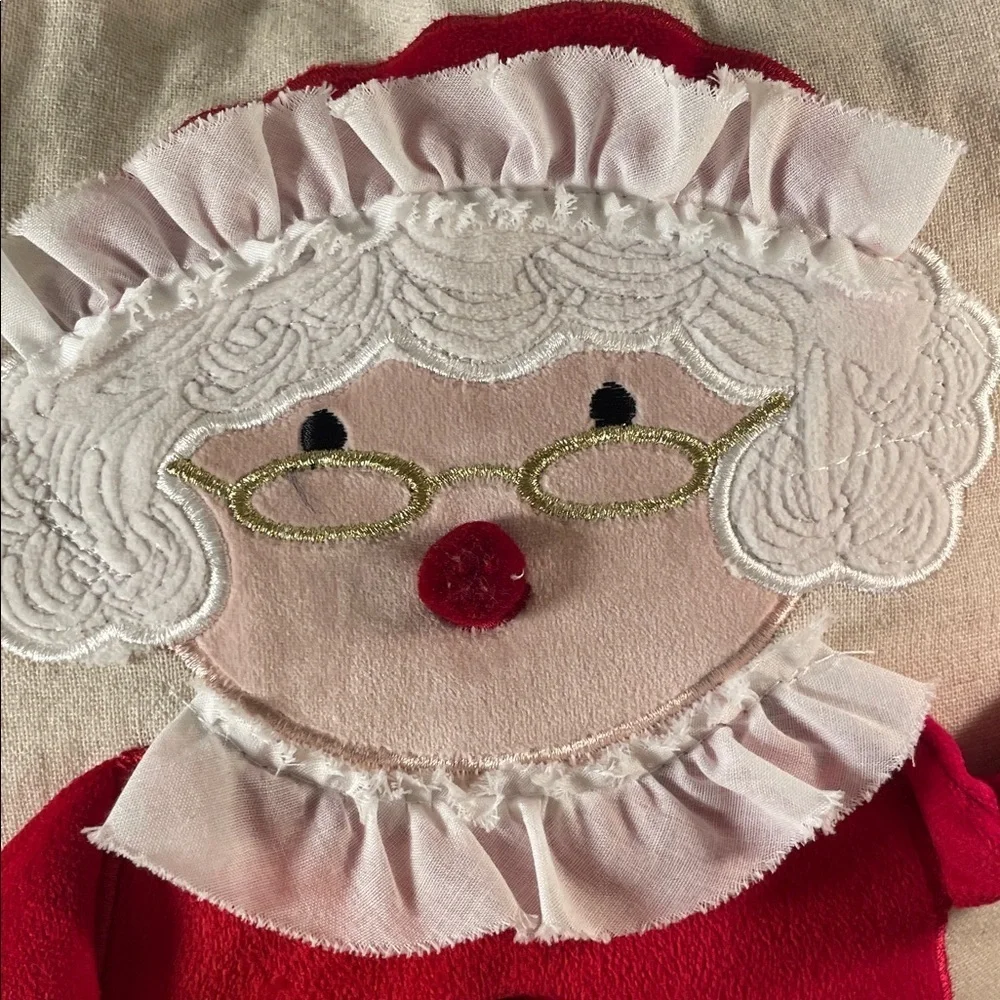 Isaac Mizrahi Red and Black Santa & Mrs. Claus Holiday Rectangular Pillow